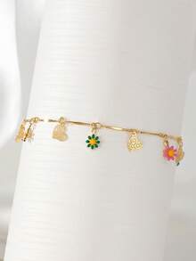 سوار قلب بتصميم زهرة الأقحوان 1 قطعة، هدية عيد الأم، عيد الأم، عيد الحب