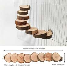 DXQCHDUO Parrot Ladder Toy,Wood Bird Ladder Perch Toy,Bird Platform Birdcage Ladder Climbing Toy 8 Step,Hamster Ladder Small Animals Cage Accessories