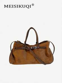 2025 New Vintage Large Capacity Handbag, Matte Commuter Shoulder Bag, Fashionable Tote Bag For Going Out