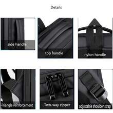 1个大容量旅行背包，男女通用，可扩展，户外沙滩包，学生包，笔记本电脑包，多功能背包，防水防刮面料，休闲商务风，假日旅行必备，复古背包，露营旅行包，冬季返校复古笔记本电脑包，男士运动休闲包，礼品袋，徒步背包，周末旅行包，背包，必备大容量旅行包，复古春季包 - 黑色 - 查看 5