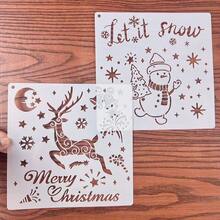 8 buc/set șablon de pictură gol de Crăciun, decorațiuni DIY pentru casă, reutilizabile și lavabile pentru lemn, perete, sticlă, material textil, hârtie