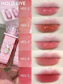 5pcs/Set HOLD LIVE Vintage Garden Lip Gloss Gift Set, Matte, Satin, Glossy Finish Rabbit Lipstick For Women, Brightening & Moisturizing - H01 - View 3
