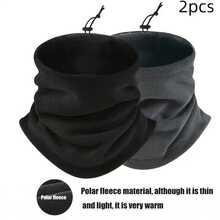 2-Pack Men's Thermal Neck Warmer - Heavyweight Windproof Thermal Face Mask, Soft Fleece Lining, Breathable Polyester Knit, Suitable For Winter Cycling, Outdoor Activities, Skiing And Motorcycle Riding - Multifunctional Balaclava, Hand Wash Only - Solid Black, Gray - Suitable For Cold Weather And Layering, Cold Weather Layering Outfit, Motorcycle Riding Gear, Men's Winter Accessories, Windproof Face Mask, Functional Face Mask, Solid Color Design, Heavyweight Fabric, Durable Insulation Material, Men's Winter Sports - Đen + Xám - Xem 2