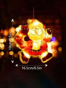 1 Set Christmas String Lights/Suction Cup Lights, Hanging Snowman Santa Claus Christmas Tree Decorative Lights, Window Display Decor, Holiday Celebration, Camping Atmosphere Lighting