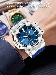 Reloj de cuarzo multifuncional de negocios para hombres LIGE, con pantalla dual, resistente al agua, luminoso y calendario de moda