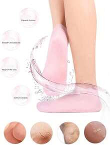 1pc Silicone Moisturizing & Soothing Sock, Reusable Aloe Vera Sock, Overnight SPA Sock, Anti-Slip Gel Heel Socks Suitable For Dry Skin & Rough Feet Of Men And Women, Home Foot Care (Buy 2 For This Item) - Multicolor - View 7