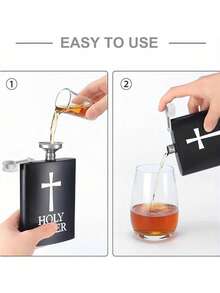 1pc 8oz Stainless Steel Flask,Matte Golf Birdie Juice Flask Stainless Steel WineJug,Portable Outdoor Pocket Whiskey Bottle, Ideal Gift For Men, Boyfriend, Son, Husband, Dad, Or Uncle, Fun Birthday Or Holiday Present, Camping Accessory - Multicolor - View 5