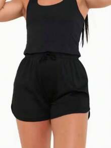 Short Canelado Liso – Look Versátil - Preto - Visão 8