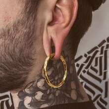 1只5毫米4克不锈钢圆形耳环，时尚纹理耳塞耳廓扩张器身体穿刺饰品 - 1528 - 查看 6