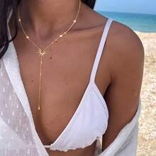 1pc New Women's Everyday Party Pendant Necklace, Y-Shaped Long Gold/Silver Pendant Necklace, Women's Jewelry, Perfect Accessory For Autumn/Winter, Holiday Gift, Party, Friend, Sweater Chain - Sunflower Y-shaped Necklace - View 7