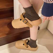 Women's Fashionable Platform Slide Sandals, Square Buckle Decor, Suitable For Commuting, Dating, Party, Home, Shopping, Holiday. Women's 2026 Spring New Thick-Sole Slide Sandals, Casual Loafers