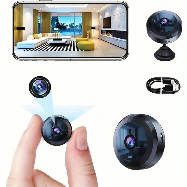 Wireless Mini WiFi Security Camera With Night Vision, Motion Detection, Rechargeable Battery - Easy To Mount & App-Controlled