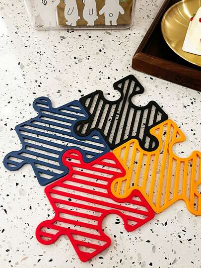 1pc Puzzle-Style Heat Insulation Mat, Interlocking Placemat, Heat Resistant Pad