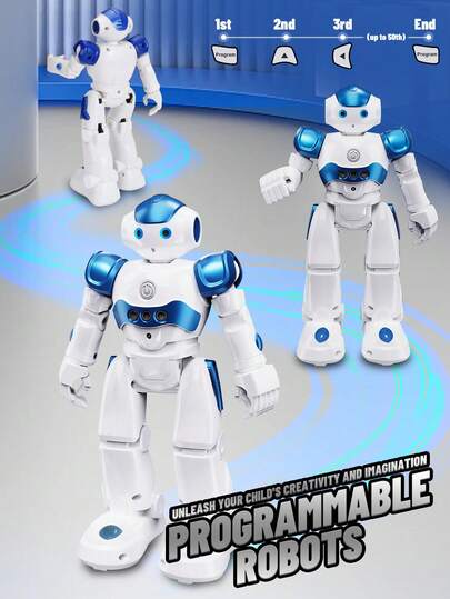 1pc Gesture Recognition Robot, Can Perform Storytelling, Singing And Dancing, Supports Programmable Remote Control, Rechargeable Remote Control Robot Toy, Suitable As Birthday/Christmas/Halloween/Easter Gift For 3-12 Years Old Toddler Boys And Girls (Red)