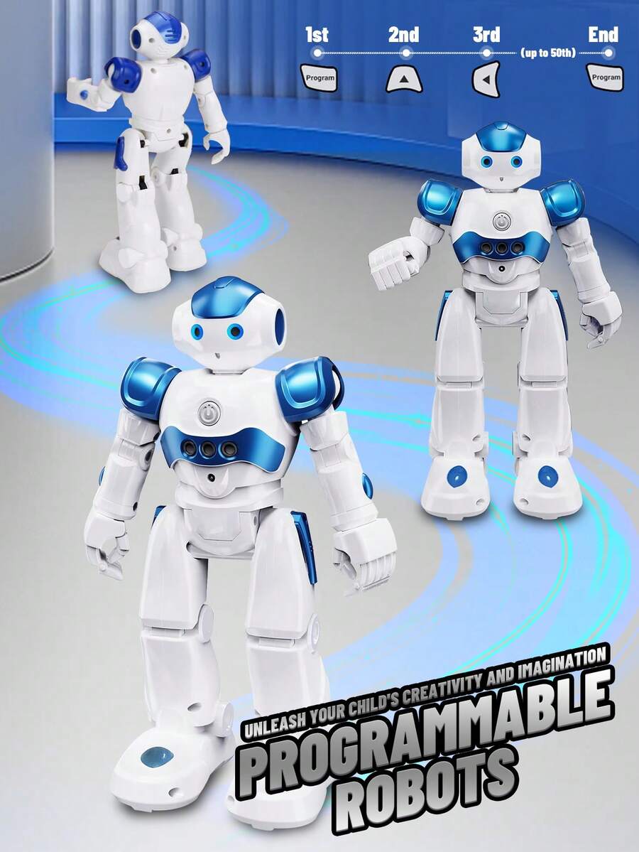 1pc Gesture Recognition Robot, Can Perform Storytelling, Singing And Dancing, Supports Programmable Remote Control, Rechargeable Remote Control Robot Toy, Suitable As Birthday/Christmas/Halloween/Easter Gift For 3-12 Years Old Toddler Boys And Girls (Red)