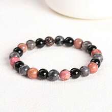 一条8毫米混合珠手链，包含黑玛瑙和黄虎眼石，波西米亚风格，可叠戴，蕴含疗愈石，有助于提升能量和智慧，适合青少年和成人，日常佩戴或节日礼物皆宜。 - 彩色 - 查看 9