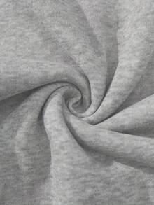 Christmas Tree Plus Size Hoodie  Christmas Tree With Red Bow And Lights Print Holiday Sweater For Women Winter Casual Wear - Grey - View 3