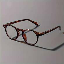 Vintage Round Anti-Blue Light Glasses Fashion Simple Style Unisex Campus Decorative Eyeglass Frames Relieve Eye Fatigue Computer Glasses - Màu đen sáng - Xem 3