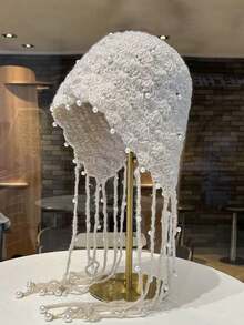 1 pieza Gorro de punto grueso hecho a mano con calado, gorro de punto con borlas cálido, accesorio de moda para mujer, adecuado para invierno, estilo bohemio, 4 de julio, conjunto madre-hija, Halloween, vacaciones