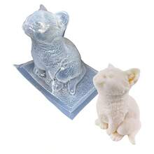 Molde Flexible para Gelatina en Forma de Adorable Gato o Gatito en 3D. Reutilizable, Fácil de Usar y Desmoldar. - Blanco - Ver 3