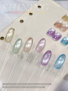 XEIJAYI 6pcs Bubble Sweet Summer Cat Eye Nail Polish Gel Set 2025 New Style Blue Pink Cat Eye Nail Art Suitable For Women's Nail Salon Design - Nhiều màu - Xem 5