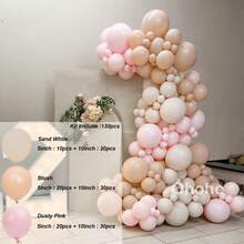130pcs Pink Blush Beige Balloon Garland Arch Kit Kids Girl Baby Shower Decoration Birthday Party Baptism Christening Wedding Decor - As Picture - View 7