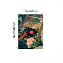 1件时尚音乐主题墙画，非裔美国人印花帆布画，情歌海报，黑胶唱片装饰，适合客厅、卧室、公寓、宿舍装饰，送给音乐爱好者的礼物，可选带框或不带框。 - 彩色 - 查看 13