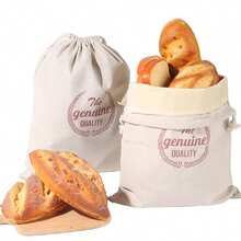 Brotbeutel Leinen Brotkorb stoff Brötchenkorb Leinenbeutel Bienenwachs-Brotbeutel 40x30cm Brotkasten zur Brotaufbewahrung Idealer Brotsack, Brötchenbeutel, Brot Backen Zubehör Brottasche Waschbarer Wiederverwendbarer Frischhalten Brotsackerl Einzugsgeschenk - Weiss - Übersicht 1
