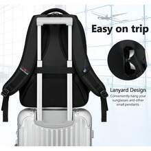 1PC Bagsure Travel Laptop Backpack, Business Water Resistant Laptop Backpack With USB Charging Port, College Bag For Men & Women - 黑色 - 查看 8