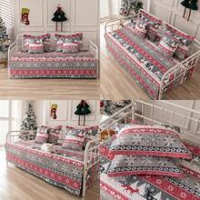 TieyaChkis - Juego de funda de sofá cama de 5 piezas para cama individual, edredón ligero para todas las estaciones, con fundas a juego y almohadas decorativas, funda de cama de doble cara, 39 x 75(Rojo y gris 39"x75") - Tipo 1 - Ver 1