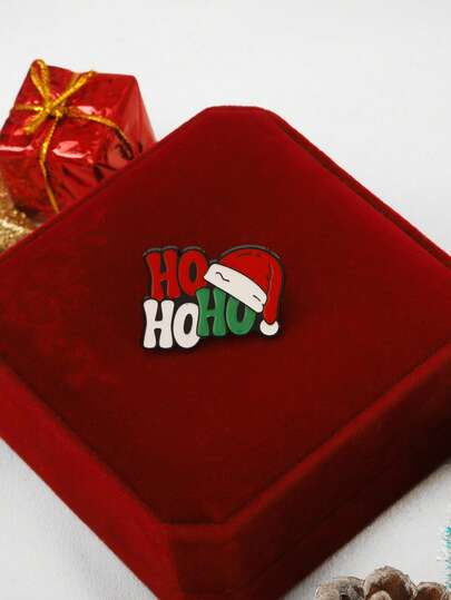 1枚高级时尚可爱圣诞帽胸针，适合节日派对、日常佩戴，也可作为礼物送给朋友。