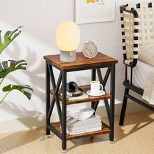 Mesa Auxiliar, Mesa De Noche Moderno, Pequena Mesa De Centro Buró Para Recámara Mesa De Noche Minimalista Mesa Auxiliar Mesa Para Jardín Mesa De Centro Mesa Auxiliar Madera Moderna Mesa De Centro Mesa De Noche Con Estante Mesas Auxiliares - Granate - Ver 7