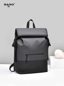 saroxi 男士背包，黑色休闲轻便背包，适合旅行、上学，大容量，男士礼物 - 灰色 - 查看 9