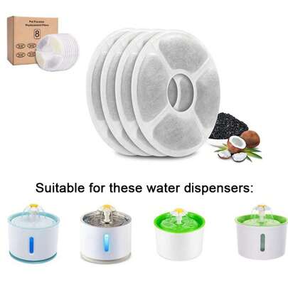 Filtros para fuente de agua para gatos, paquete de 4/8/12/16, filtro de repuesto, filtro de carbón activado, sistema de filtración múltiple