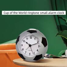 1pc Football Alarm Clock, Silent Movement Desk Clock, 3D Plastic Football Shaped Bedside Clock, Cartoon Cute Student Clock, Suitable For Home, Room, Bedroom Decor