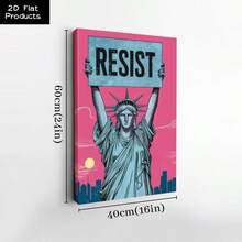 1Pc Framed Canvas Wall Art Resistance, No America Kings In America Protest Sign, Political Activist Poster, Rally Sign, Resist Protest Poster - 彩色 - 查看 15