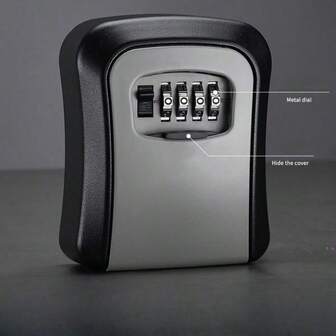 1pc 11.4cm*9.4cm Plastic Construction Site Anti-Theft Door Password Key Box, Temporary Renovation Peephole Key Lock Box, Suitable For Construction Site