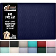Gorilla Grip Tapete de Silicona para Alimentación de Mascotas, Impermeable, Bordes Elevados para Evitar Derrames En El Lavavajillas, Bandeja de Colocación de Perros y Gatos, 18.5X11.5, Gris(18.5" x 11.5" Navy) - Tipo24 - Ver 2