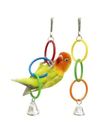 Parrot Swing Hanging Device Bird Cage Swing Toy, Interactive Multi-Bird Swing And Climbing Frame For Budgies, Lovebirds, Cockatiels