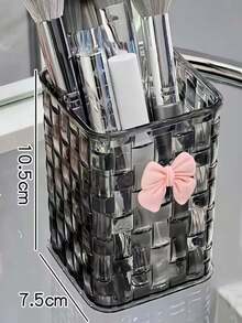 1个/2个透明蝴蝶结笔筒，学生桌面笔筒，高端质感桌面收纳盒，迷你桌面垃圾桶，适合学生桌面整理、文具、化妆品收纳，可爱时尚的文具盒，收纳盒，送给家人、朋友、同事的礼物，学习用品，铅笔盒，收纳用品，包 - 多色 - 查看 3