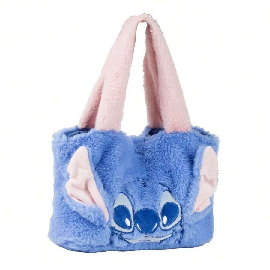 Cerdá Túi mua sắm vải nhung VARZI Stitch 30,0 x 8,0 x 37,0 cm | Túi trẻ em mềm mại với thiết kế Disney nguyên bản | Thích hợp cho các chuyến đi chơi, đi học và làm quà tặng - Màu xanh lam - Xem 1