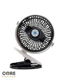 Mini Portable Rechargeable Fan 3 Speeds For Desk With Clip - Black - View 5