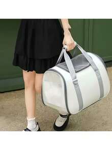 1pc Foldable Breathable Pet Carrier Backpack, Suitable For Small Dogs And Cats, Portable Sling Bag