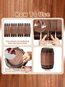 4件套 - 干草捆派对装饰、西部牛仔主题派对装饰、海盗主题派对装饰（含纸桶）、方形和长方形干草捆拍照道具、方形木箱、农舍风格堆叠干草捆纸箱、牛仔竞技生日派对和婴儿派对用品、派对用品、礼品包装、狂野西部拍照道具、农场用品 - 彩色 - 查看 6