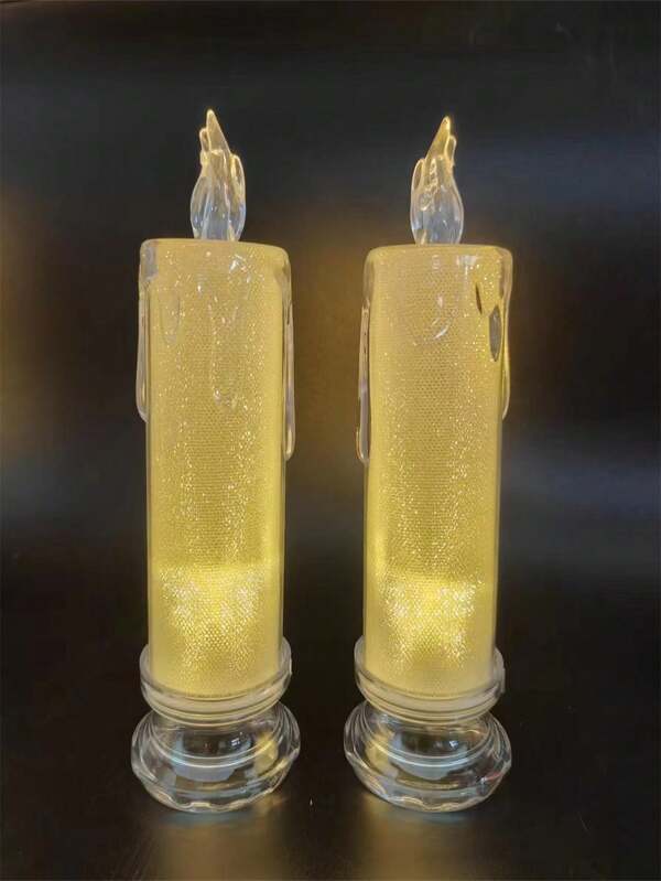 1/2Pcs LED Candles Battery Operated Candles,Flameless Candles With Shadow, ,Electric Fake Candles, Romantic Candles For Dating, Wedding, Festival, Party, Mother's Day Valentine's Day Gift Decorations