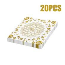 80/40/20 szt. 13 * 13-calowe złote serwetki jednorazowe z wzorem róż i mandali, odpowiednie na Boże Narodzenie, imprezy noworoczne lub wesela tematyczne, przyjęcia urodzinowe, uroczystości świąteczne, kolacje rodzinne, pikniki na świeżym powietrzu, papier dekoracyjny do restauracji i kawiarni