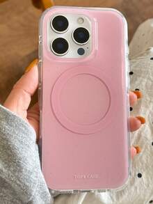 Ốp lưng điện thoại sạc không dây từ tính thời trang & dễ thương họa tiết mực loang, tương thích với iPhone 17 Pro Max, 17 Pro, 17, 16 Pro Max, 16 Pro, 16, 16, 15 Pro Max, 15 Pro Max, 15 Pro, 15 Pro Max, 14 Pro Max, 13, 12 Pro Max, 11. Ốp lưng chống sốc màu thạch bóng bẩy sang trọng dễ thương. - Hồng - Xem 3