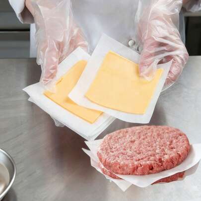 50 tờ giấy dầu tròn, giấy gói thịt chống dính, chống thấm dầu, hình vuông, giấy trắng, giấy gói bánh hamburger, giấy lót thực phẩm tròn, giấy thấm dầu và chống dầu, giấy chống dính thực phẩm, giấy nướng bánh lành mạnh