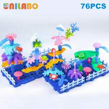 Flower Garden Building, Educational STEM Garden Play Set, Flower Stacking, Perfect Gift Christmas Gifts Color Block Color Blocks - 彩色 - 查看 20
