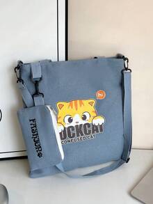 Canvas Tote Bag, Suitable For StudentsOne Shoulderer Bag, Crossbody Canvas Bag, Versatile & Large Capacity Backpack